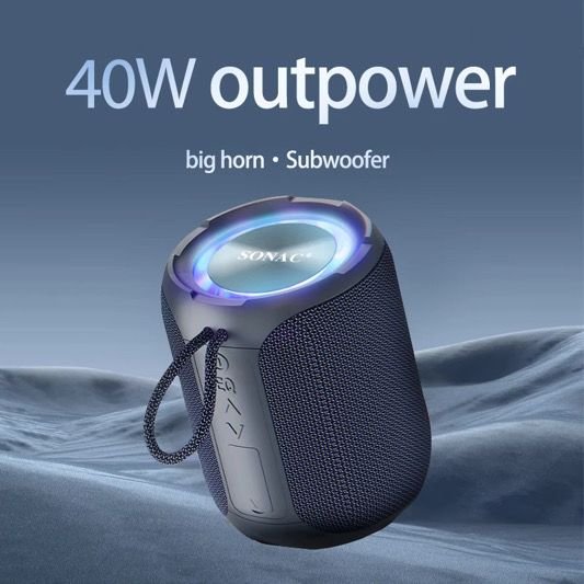 سماعة SONAC A8 بلوتوث بقوة 40 واط مع سبووفر وإضاءة LED